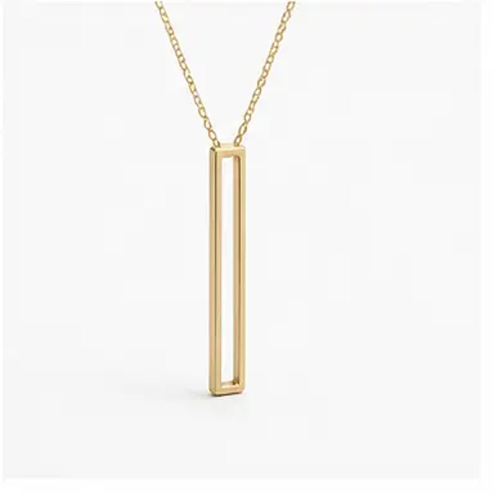 Vertical bar pendant gold